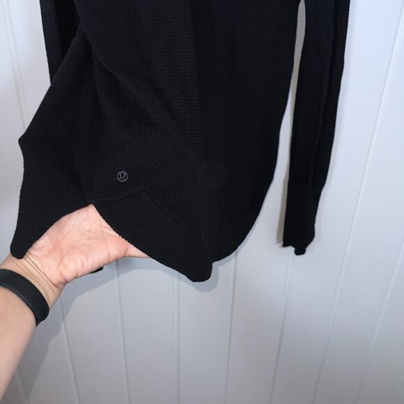 Lululemon Sweater Womens Sit in Lotus Black Merino Wool Knit Size See Measures - Picture 2 of 7